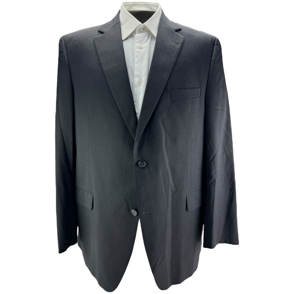 Jack Victor Estrato Super 110‎ Wool Charcoal 2 Button/Vent Blazer Mens Size 46R